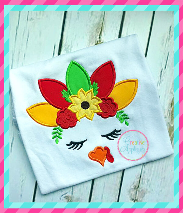 Turkey Face Flower Crown Applique - Image 4