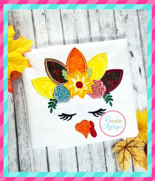 Turkey Face Flower Crown Applique - Image 5