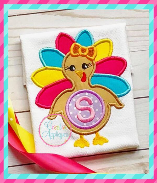 Girl Turkey Monogram Applique - Image 2