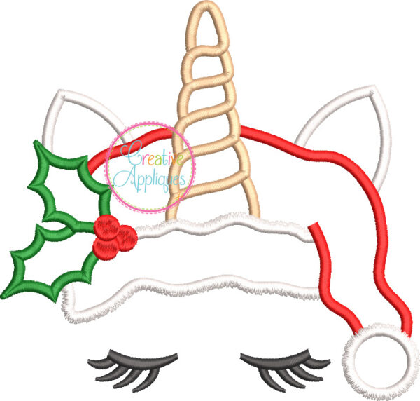 Santa Unicorn Applique - Image 2