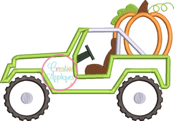 Pumpkin Jeep Applique - Image 2