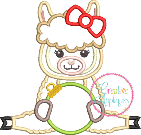 Girl Llama Ornament Applique - Image 4