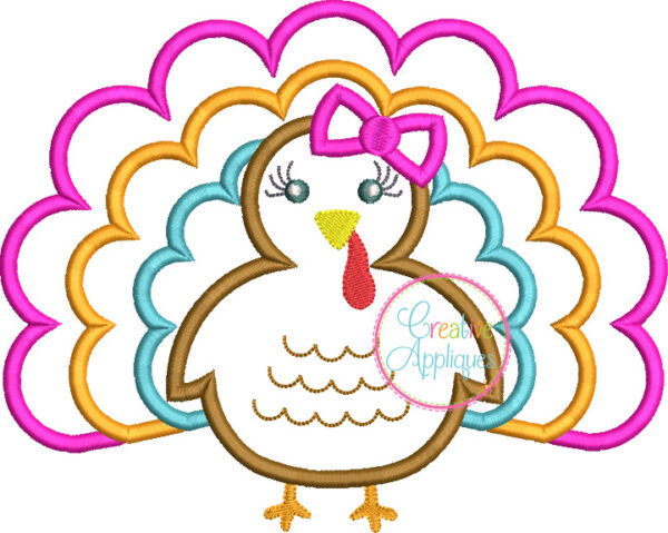 Girl Turkey Applique - Image 2