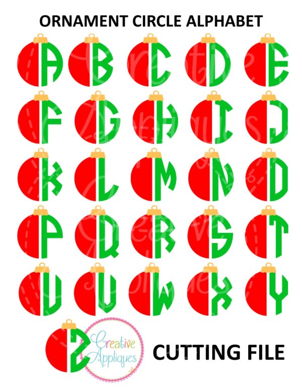 Ornament Alphabet Cutting File SVG DXF EPS - Image 2