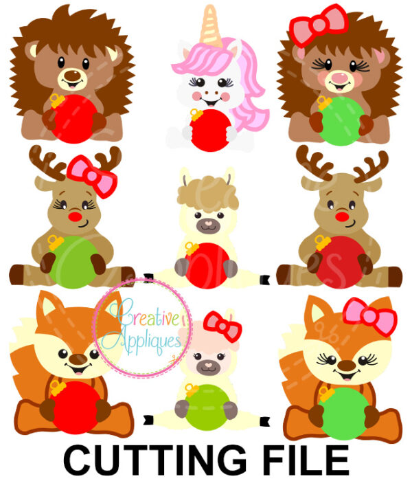 Christmas Animal Ornaments Cutting File SVG DXF EPS