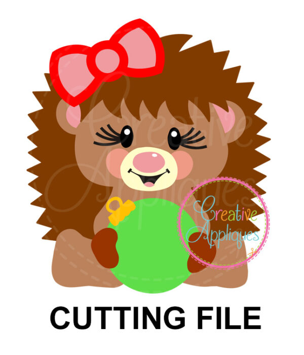 Girl Hedgehog Ornament Cutting File SVG DXF EPS