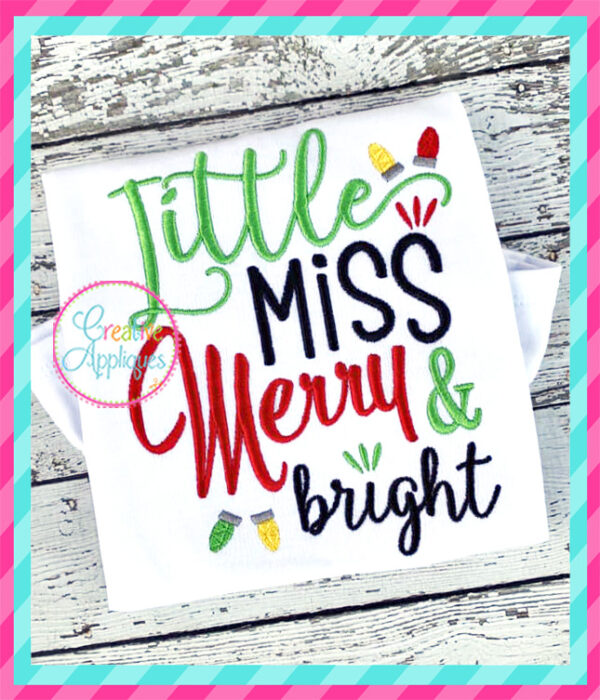 Little Miss Merry and Bright Embroidery