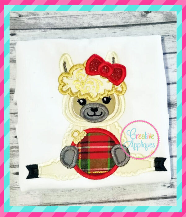 Girl Llama Ornament Applique - Image 3