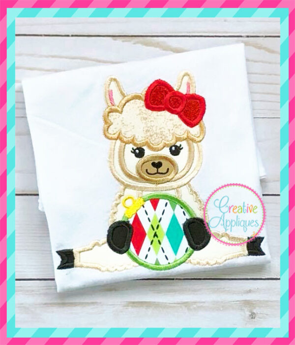 Girl Llama Ornament Applique