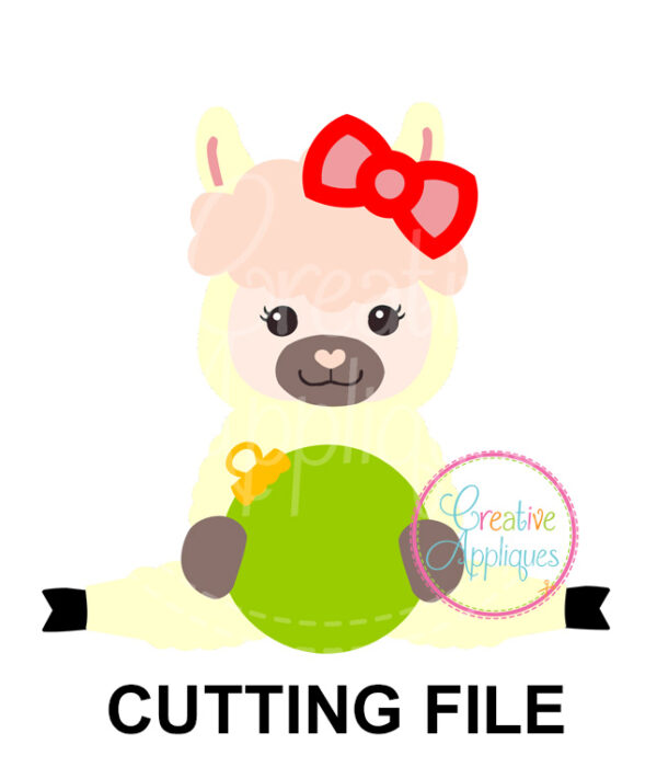 Girl Llama Ornament Cutting File SVG DXF EPS