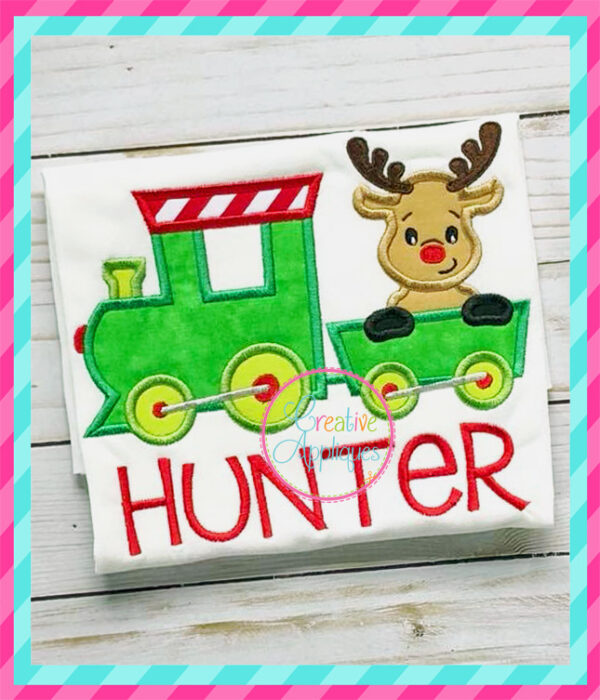 Reindeer Train Applique