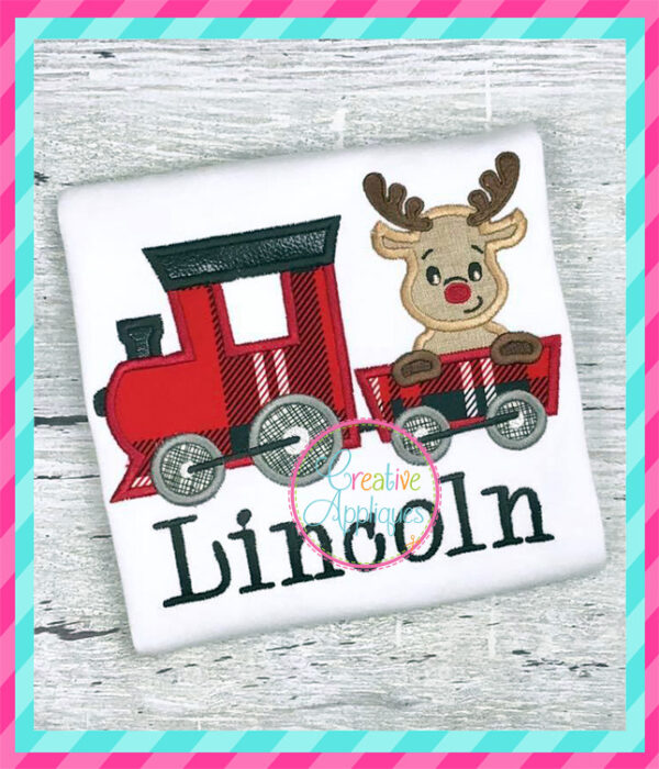 Reindeer Train Applique - Image 3