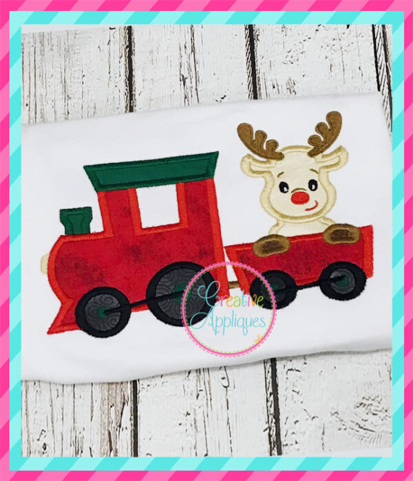 Reindeer Train Applique - Image 5