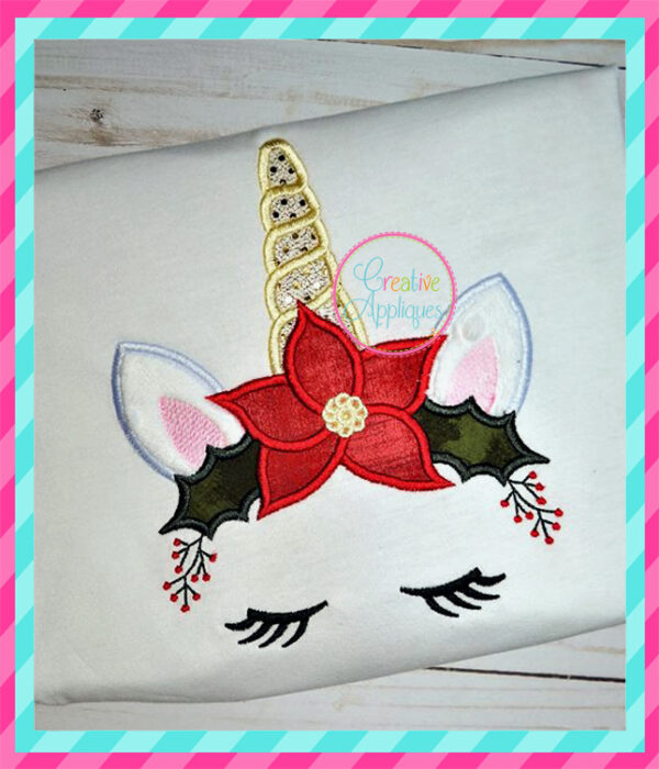 Christmas Unicorn Applique - Image 5