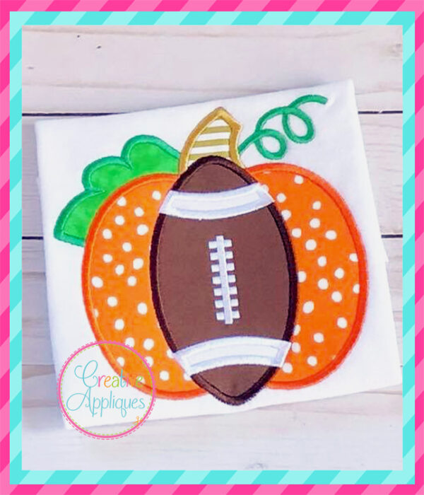 Football Pumpkin Applique