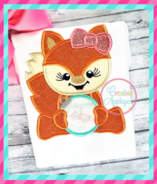 Girl Fox Ornament Applique - Image 3