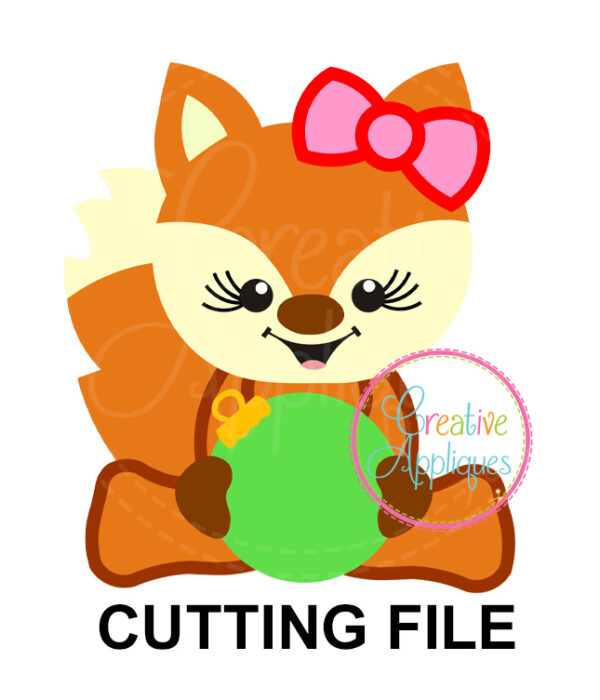 Girl Fox Ornament Cutting File SVG DXF EPS