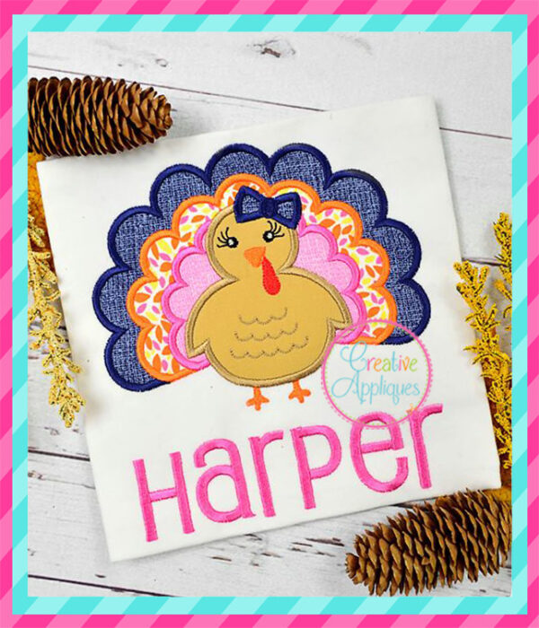 Girl Turkey Applique