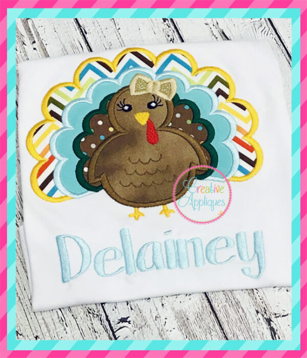 Girl Turkey Applique - Image 5