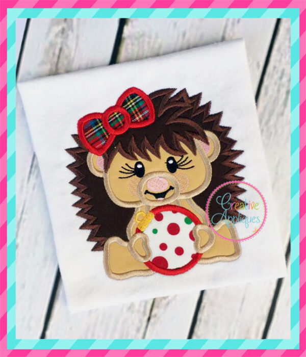 Girl Hedgehog Ornament Applique - Image 4