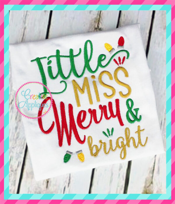 Little Miss Merry and Bright Embroidery - Image 3