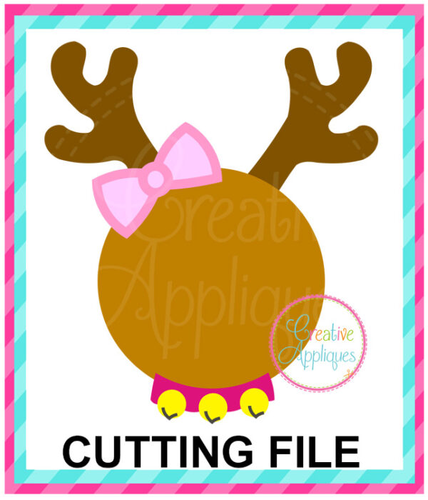 Girl Reindeer Monogram Cutting File SVG DXF EPS