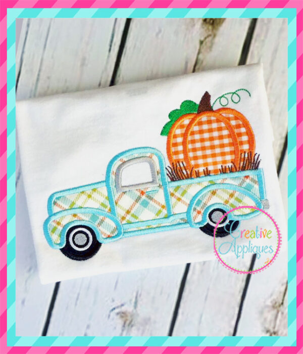 Vintage Antique Pumpkin Truck Applique - Image 5