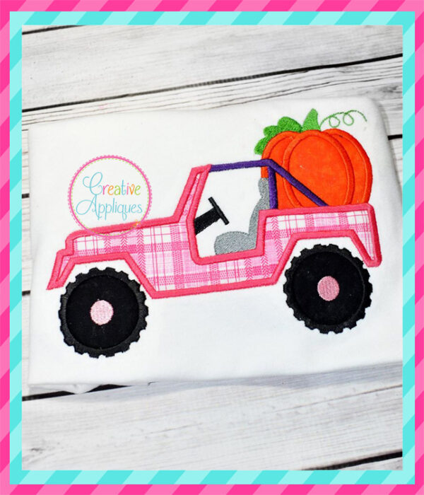 Pumpkin Jeep Applique - Image 3