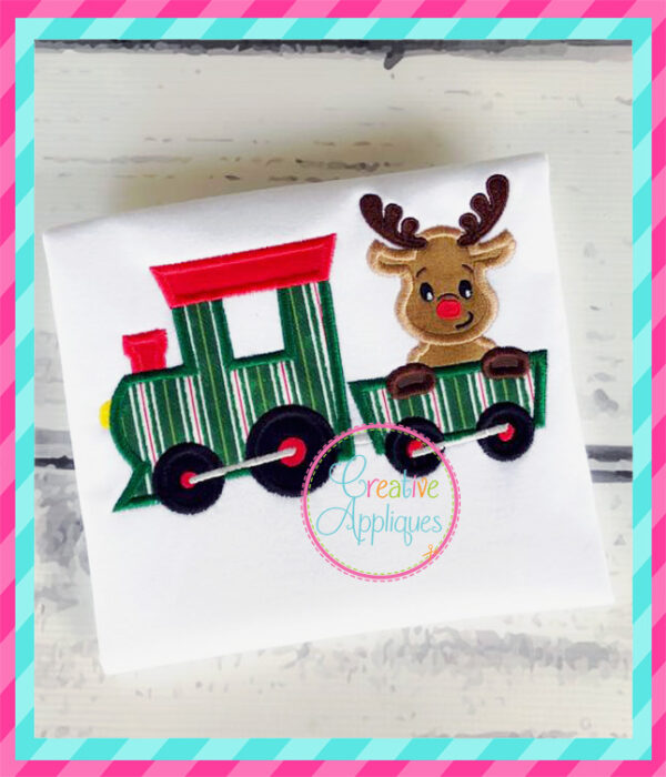 Reindeer Train Applique - Image 6