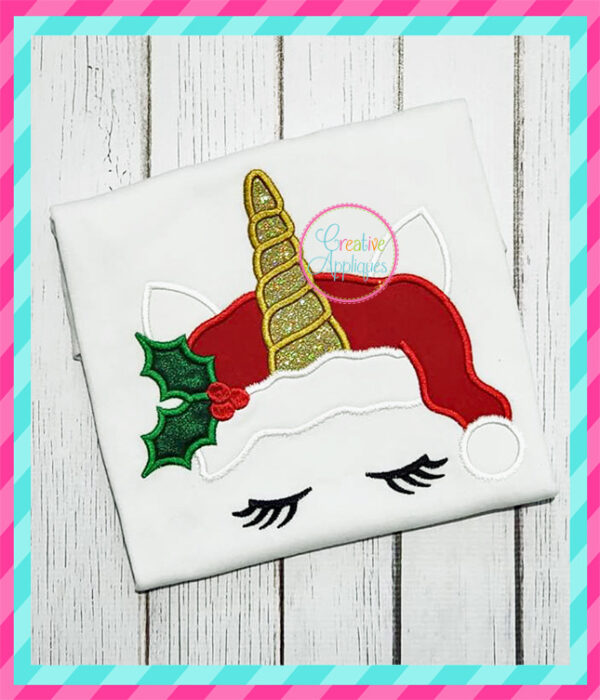 Santa Unicorn Applique - Image 4