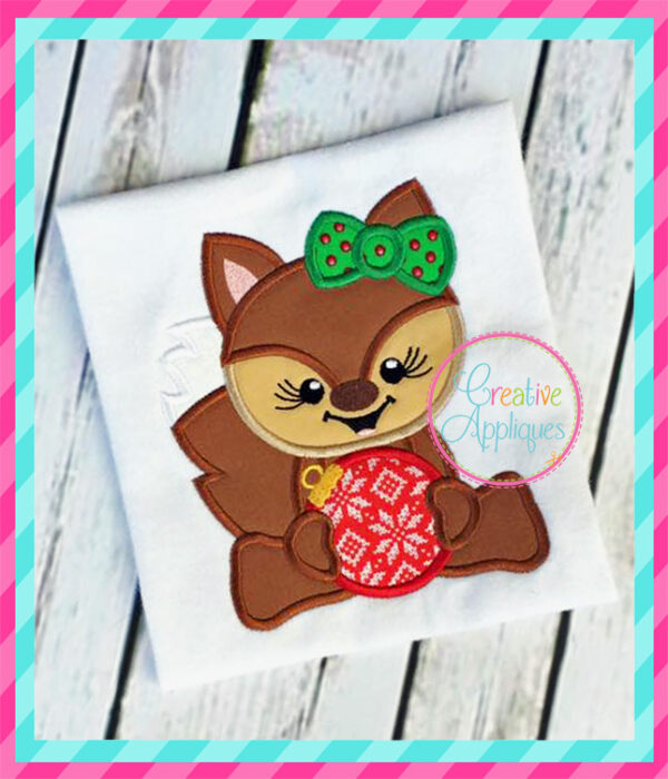 Girl Fox Ornament Applique - Image 4