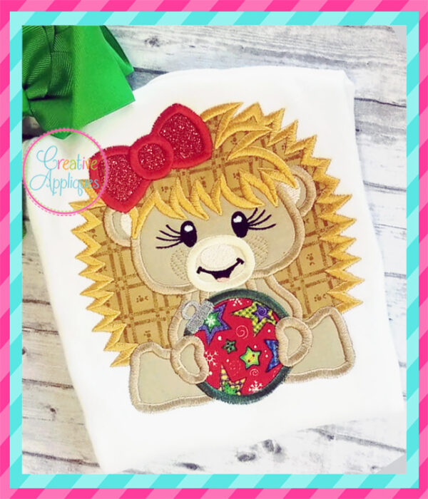 Girl Hedgehog Ornament Applique - Image 3