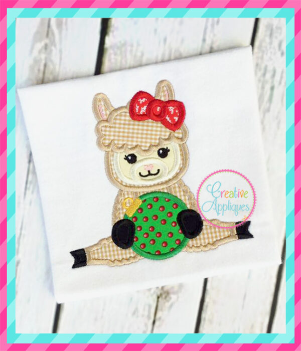 Girl Llama Ornament Applique - Image 2