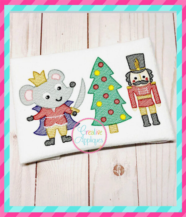 Sketch Nutcracker Trio Embroidery