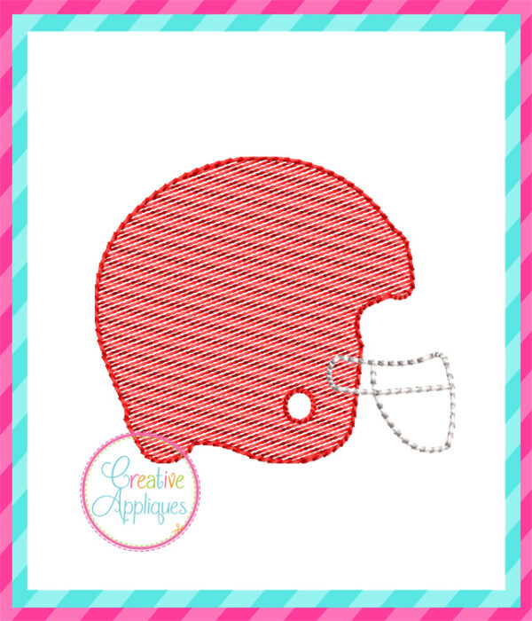 Mini Sketch Football Helmet Embroidery