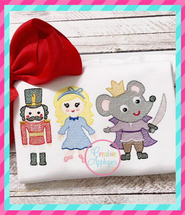 Sketch Nutcracker Trio Embroidery