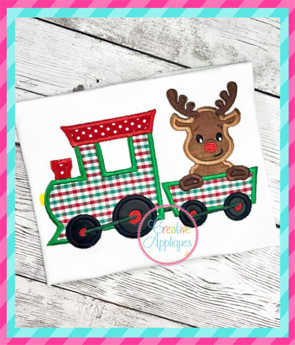 Reindeer Train Applique - Image 7