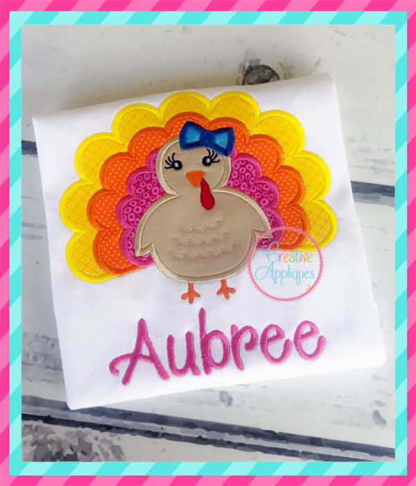 Girl Turkey Applique - Image 3