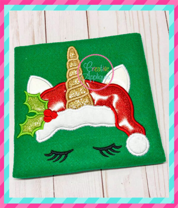 Santa Unicorn Applique