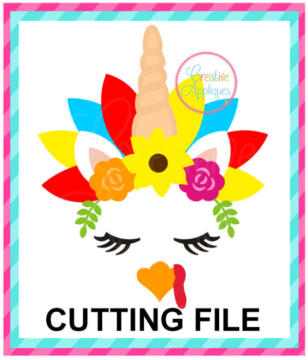 Unicorn Turkey Cutting File SVG DXF EPS