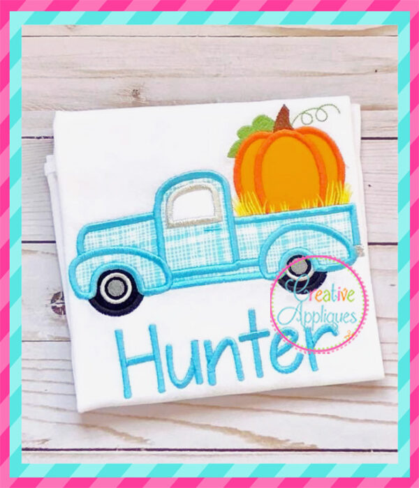 Vintage Antique Pumpkin Truck Applique