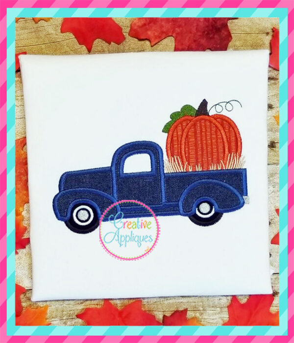 Vintage Antique Pumpkin Truck Applique - Image 6