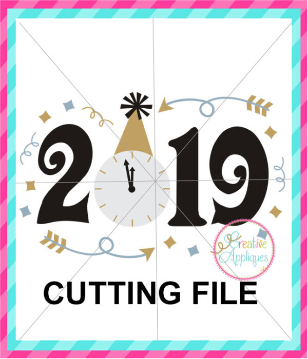 2019 Clock Cutting File SVG DXF EPS