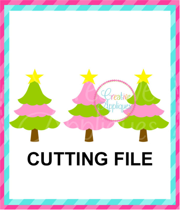 Tree Trio with Star Cutting File SVG DXF EPS