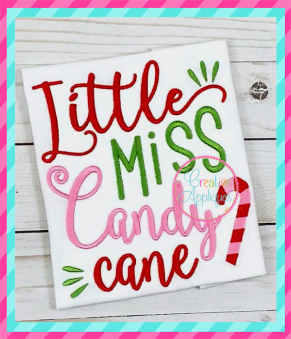 Little Miss Candy Cane Embroidery