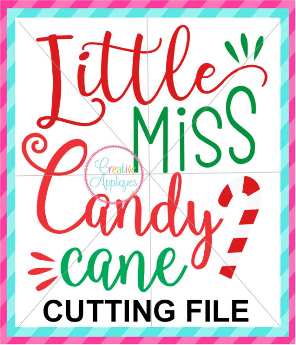 Little Miss Candy Cane Cutting File SVG DXF EPS