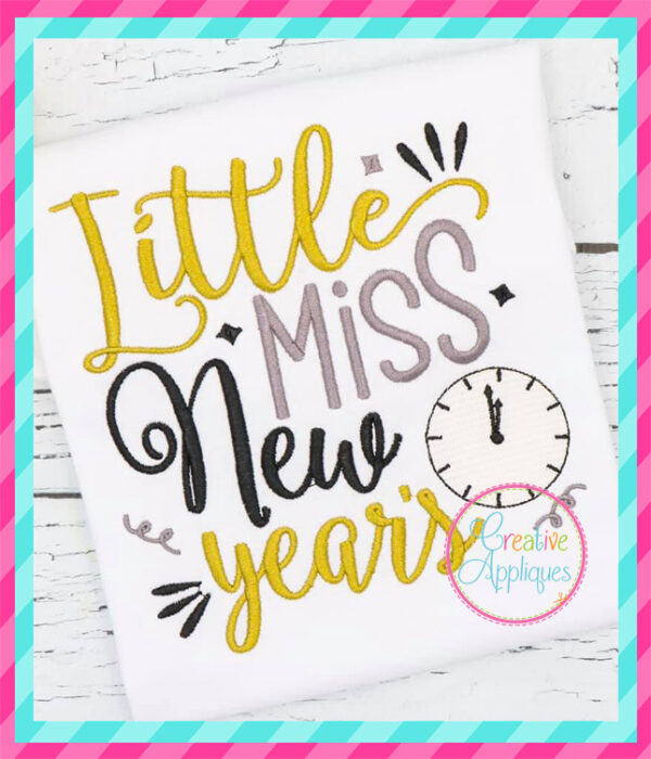 Little Miss New Year's Embroidery