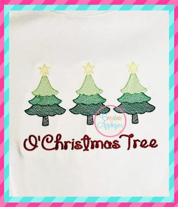 Sketch Scallop Christmas Tree Trio Embroidery - Image 4