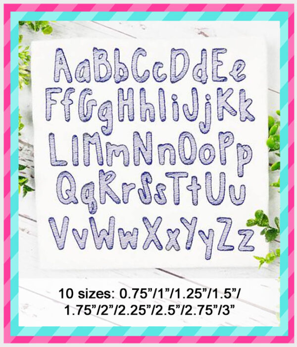 Sketch Stitch Embroidery Font Sweet and Sassy