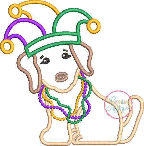 Mardi Gras Dog Applique - Image 2